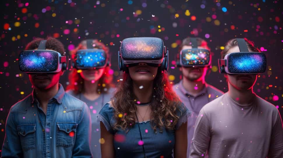 Grupo de personas juega con Realidad Virtual